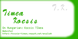 timea kocsis business card